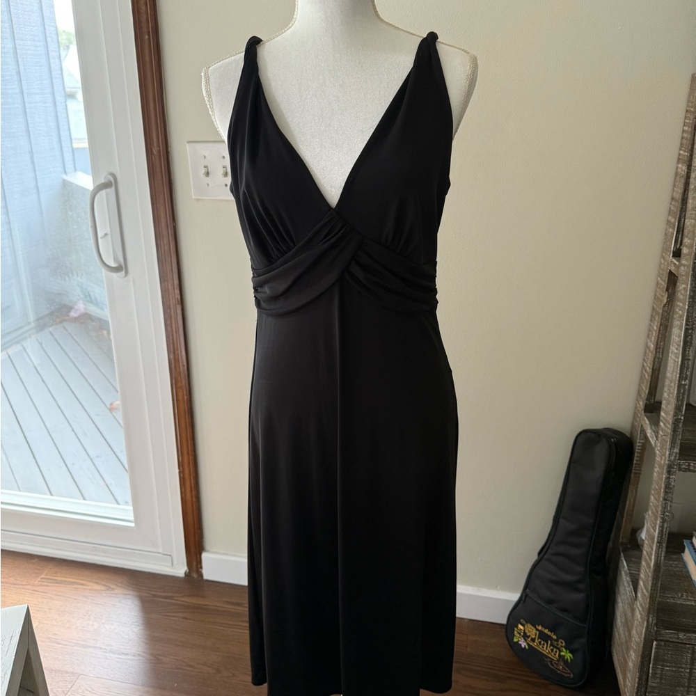 LOFT Black Midi Dress